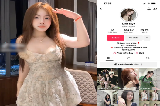 Lộ clip sex Linh Tây tiktoker dáng ngon